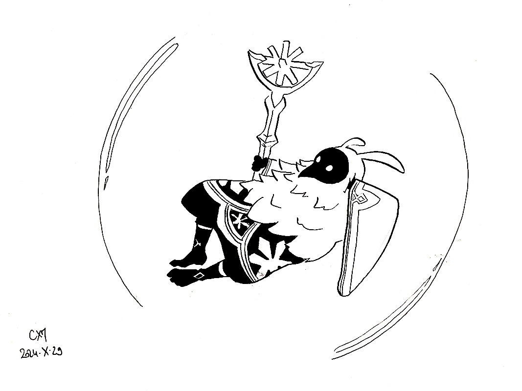 Un mage de l’abîme cryo, dans sa bulle, allongé, la tête posée sur sa main